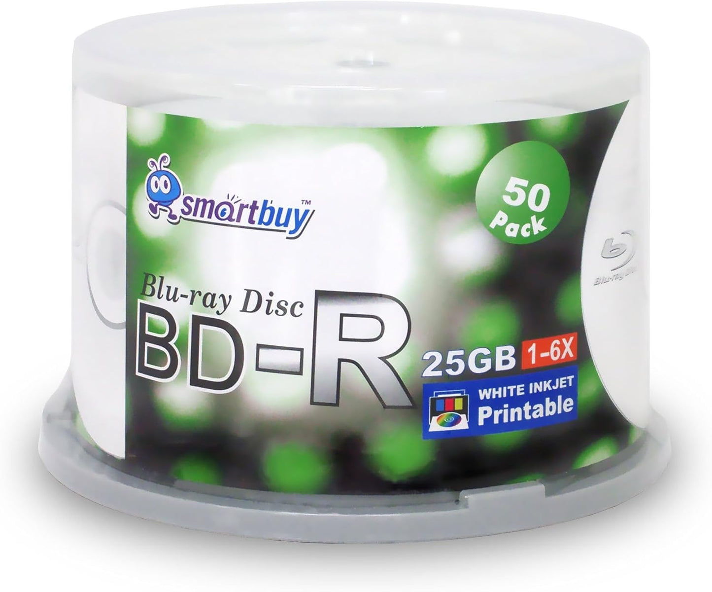 Smartbuy 100-disc 25GB 6X BD-R Blu-Ray Printable Media Discs