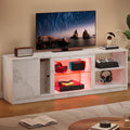 Adjustable Glass Shelves LED TV Stand - Organize Your Entertainment Setup!
