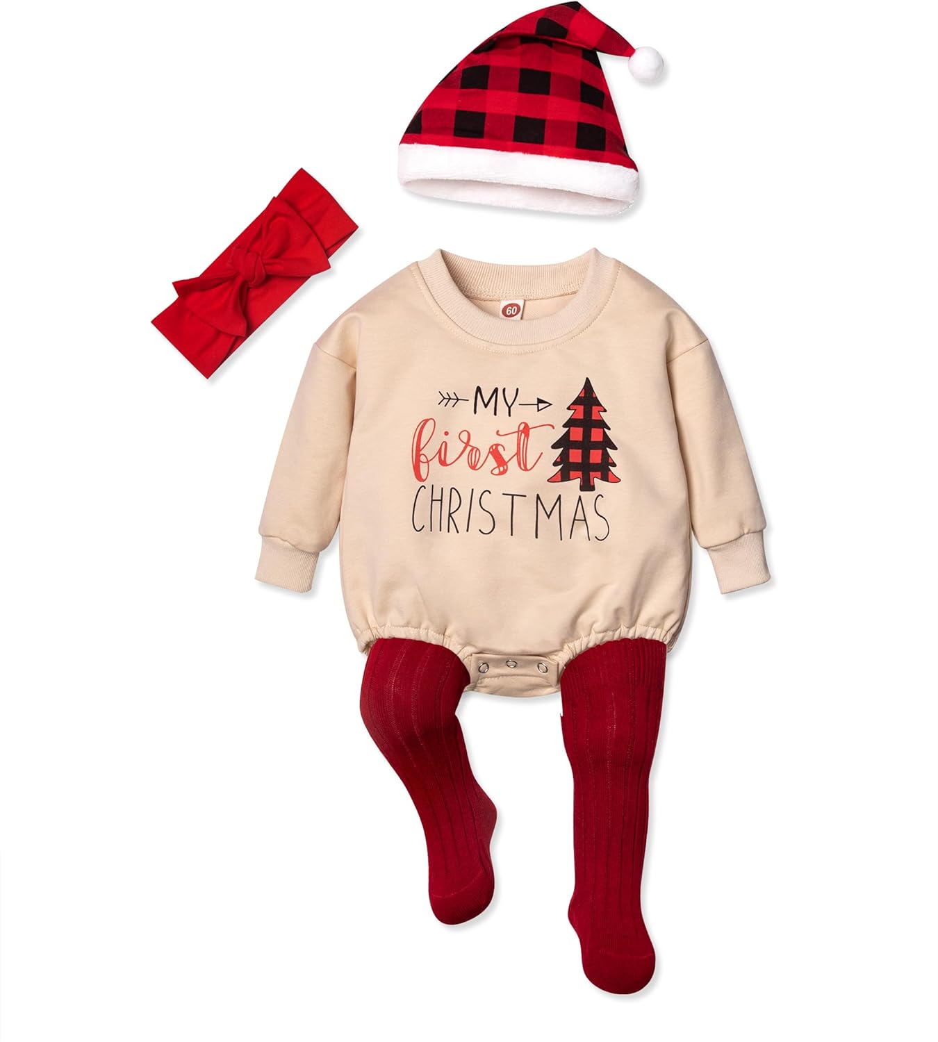 Festive Oversized Sweater Romper Set - Abbence