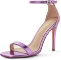 Stylish 4 IN Square Open Toe Ankle Strap Stiletto Heels (Style 1RQH)
