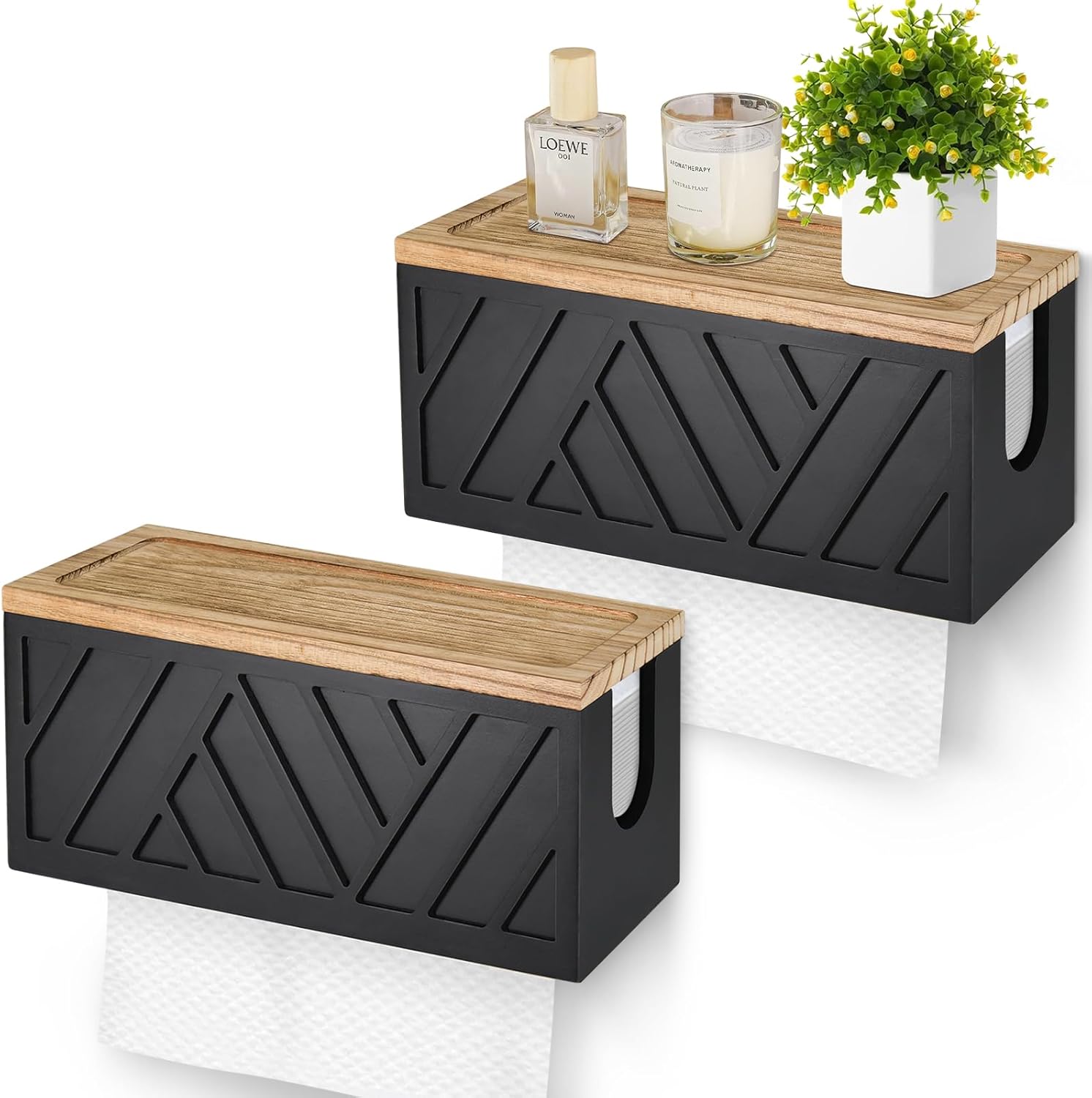 Set of 2 Paper Towel Dispenser Wall Mount for Home Decor