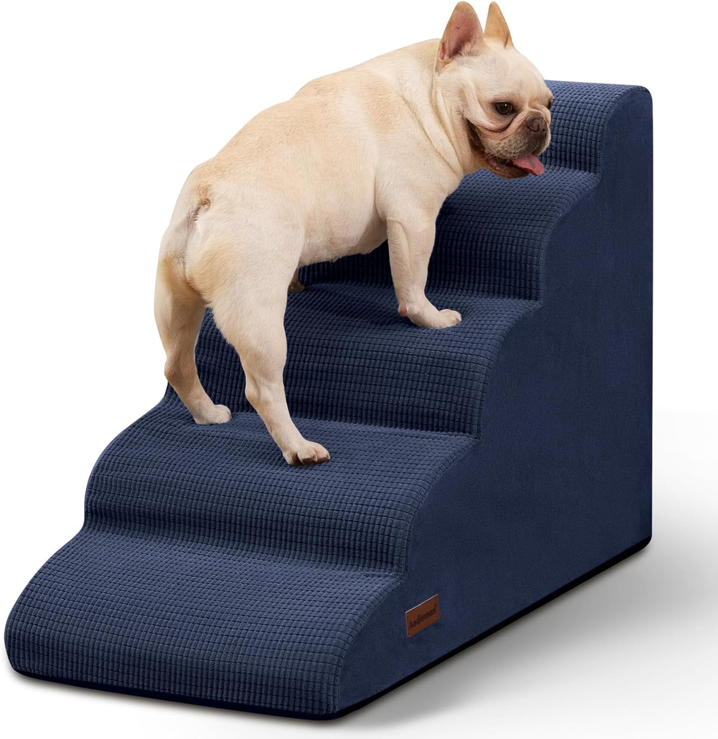 5-Step Dog Stairs and Ramp for High Bed, Non-Slip Sturdy Steps