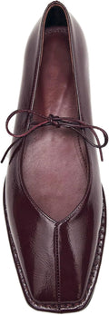 Lace Up Square Toe Ballet Flats for Women - Cute Bow Slip On Style