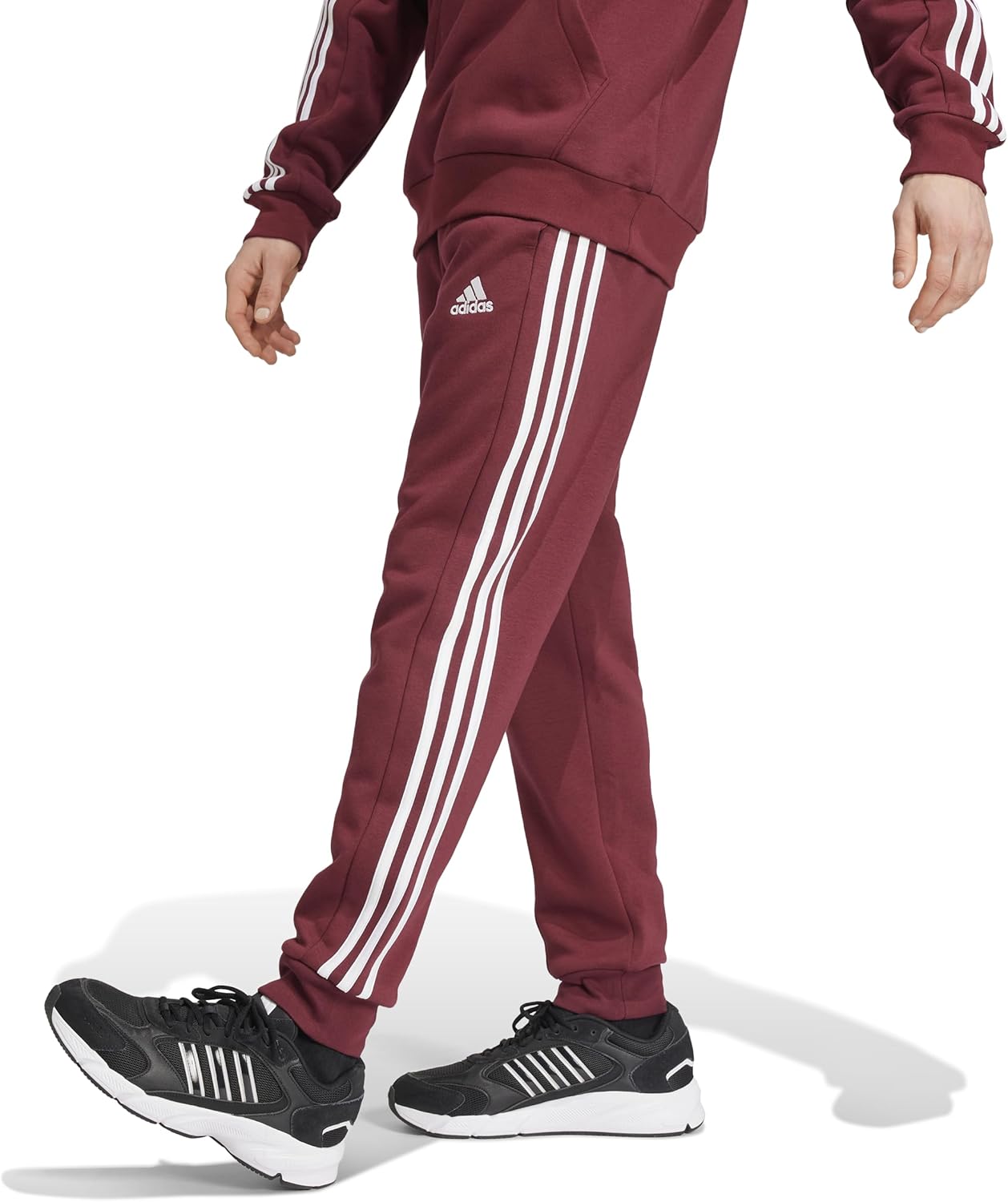 adidas Men's Essentials 3-Stripes Fleece Tapered Cuff Pants Review