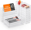 Drawer Organizer Trays 25-Piece Clear Set - Customizable Drawer