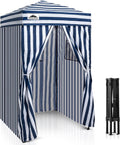 4x4 Pop-up Privacy Canopy Cabana in White/Blue - Compact Changing Room