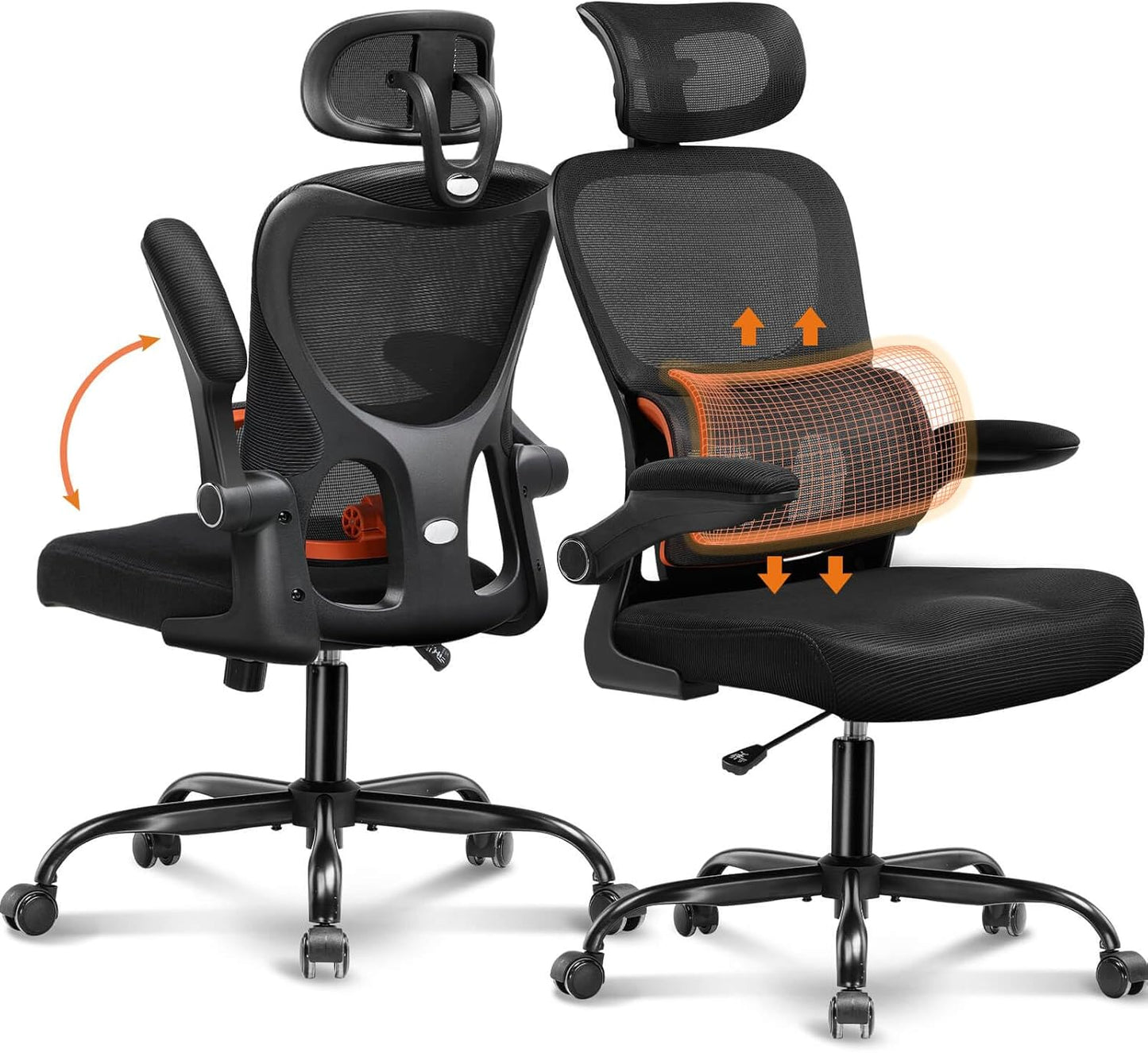 COMHOMA Ergonomic Office Chair with 3D Lumbar Support - Back Pain Relief