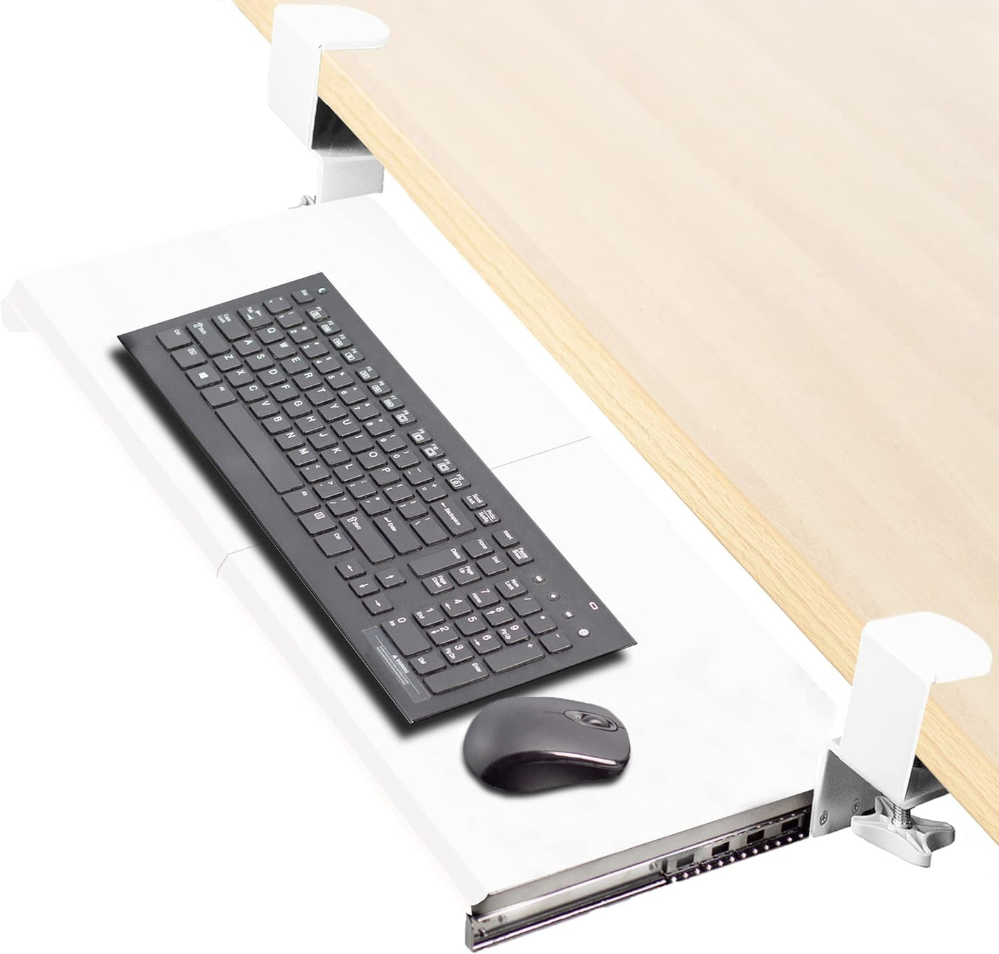 VIVO Large Clamp-on Keyboard and Mouse Tray for Ergonomic Comfort