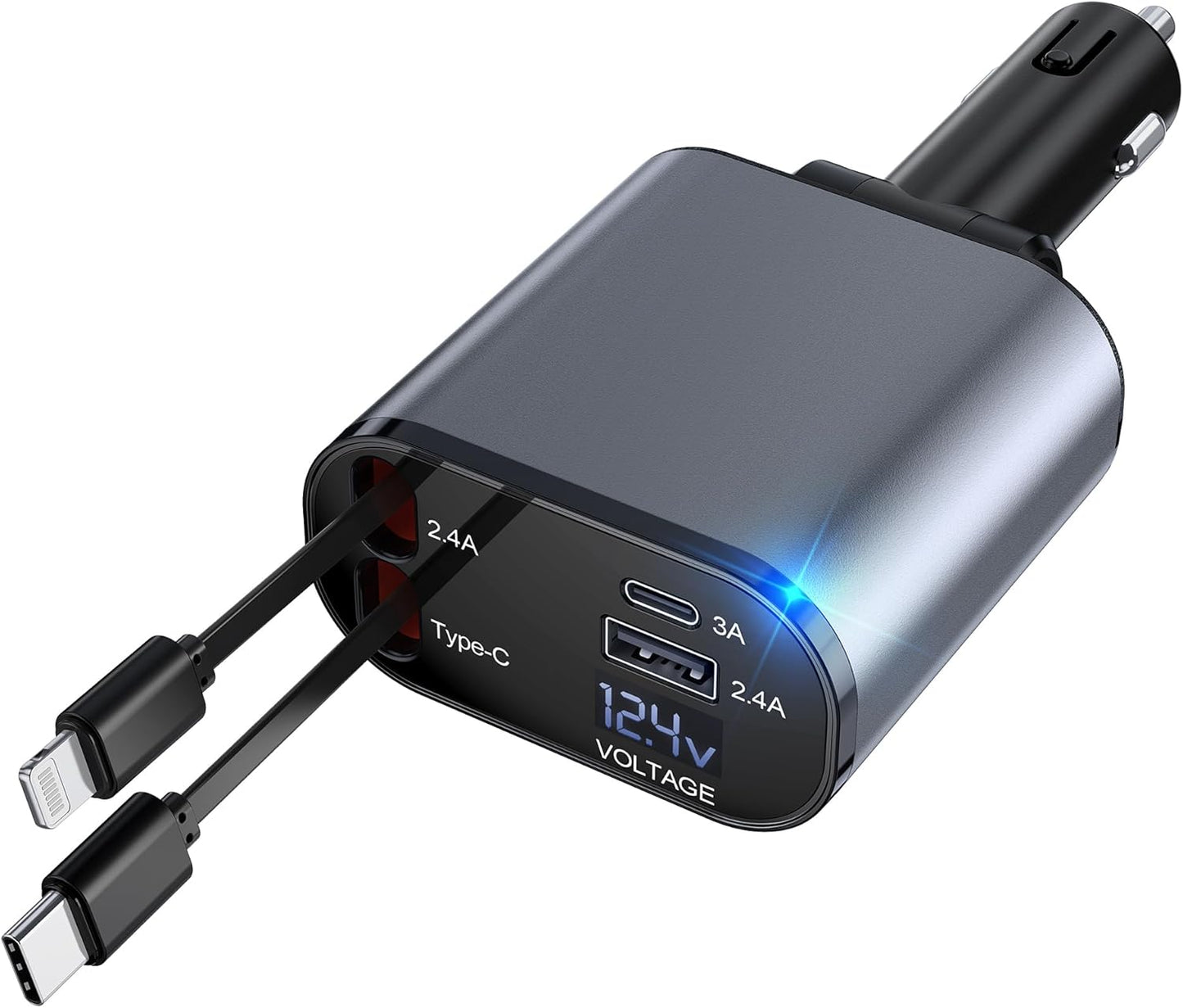 Fast Charge on the Go: 60W Retractable Car Charger