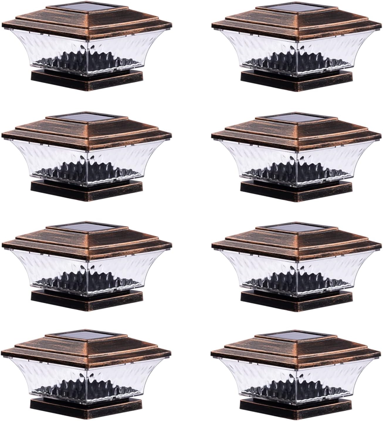 HUYIENO Solar Post Cap Lights for 4x4 Wooden Posts - 8pk