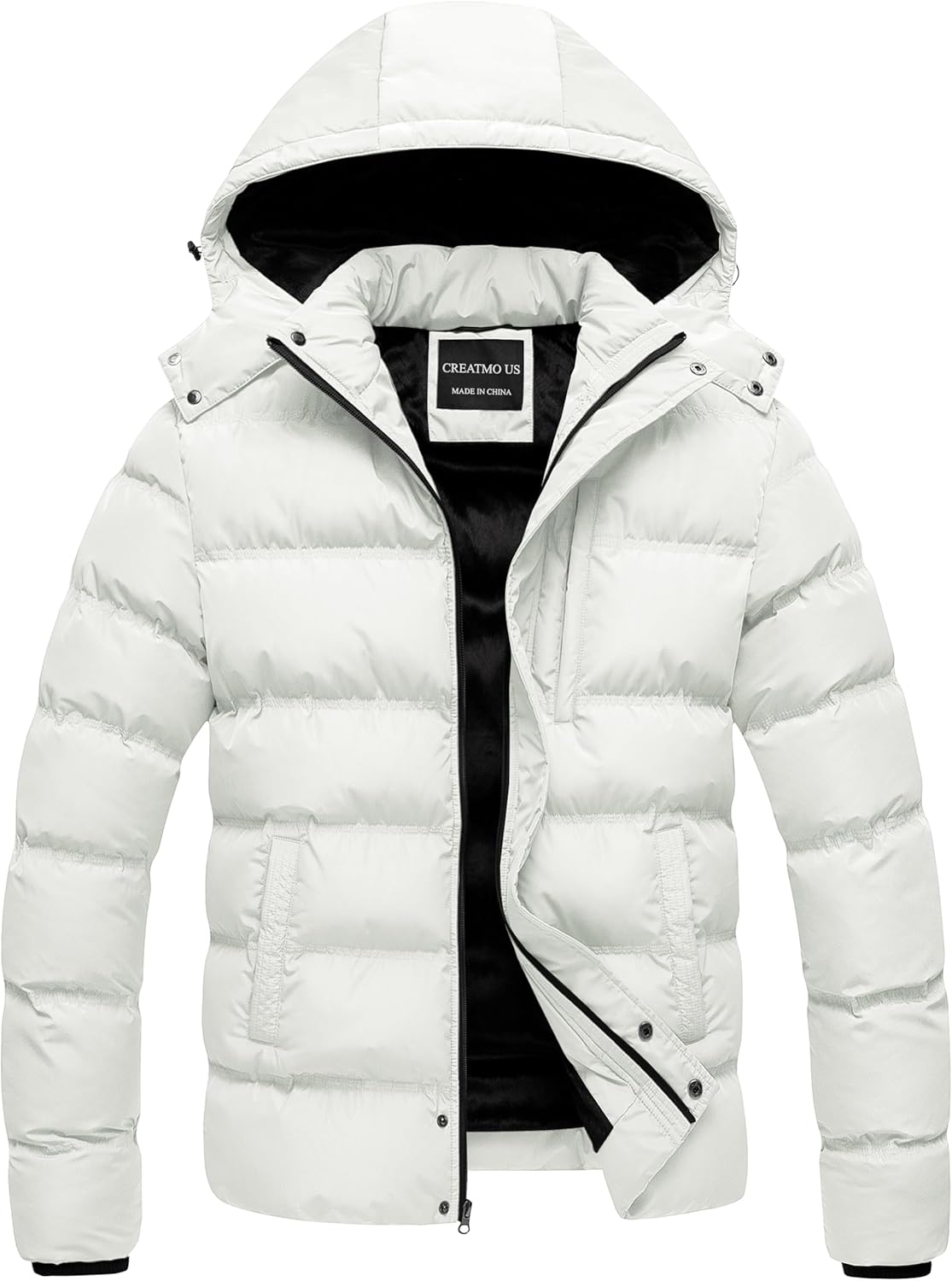 CREATMO US Men's Puffer Jacket Waterproof Winter Parka Coat