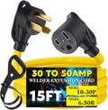 15FT 30Amp to 50Amp Welder Adapter Cord - Run Welder from Dryer Outlet