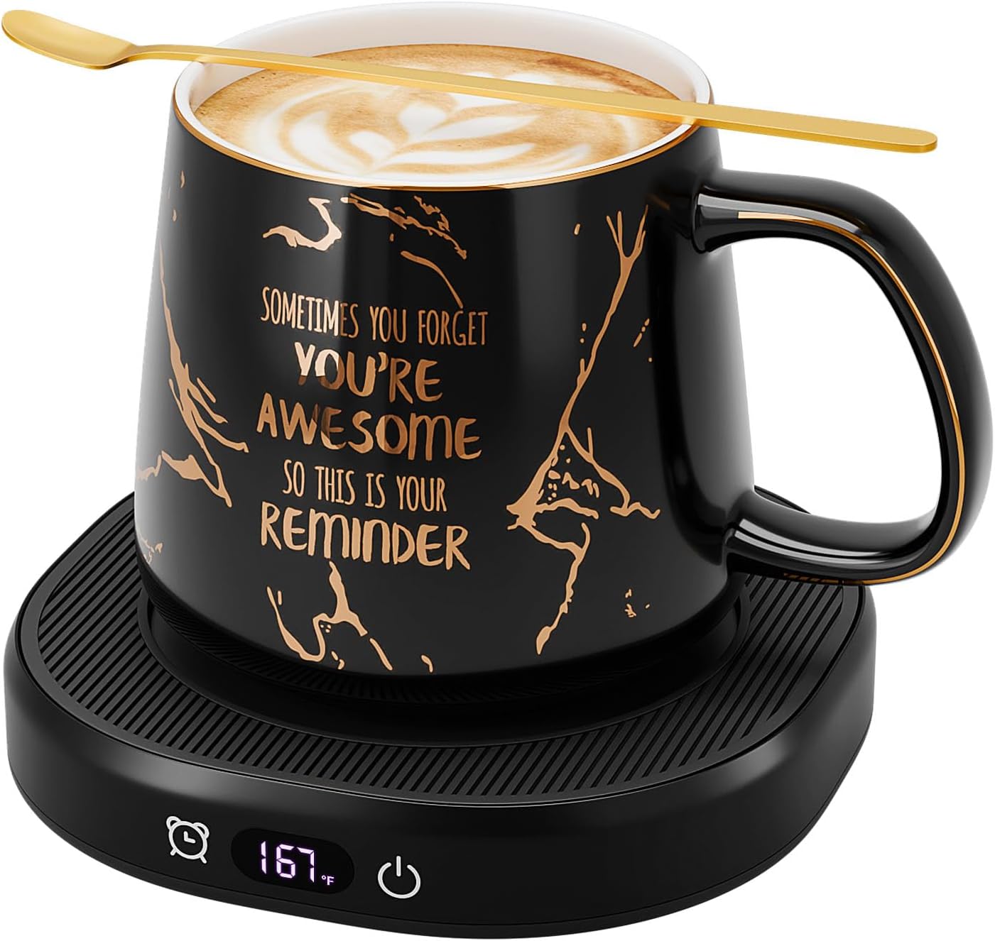 Coffee Mug Warmer Set with Awesome Mug for Perfect Beverages