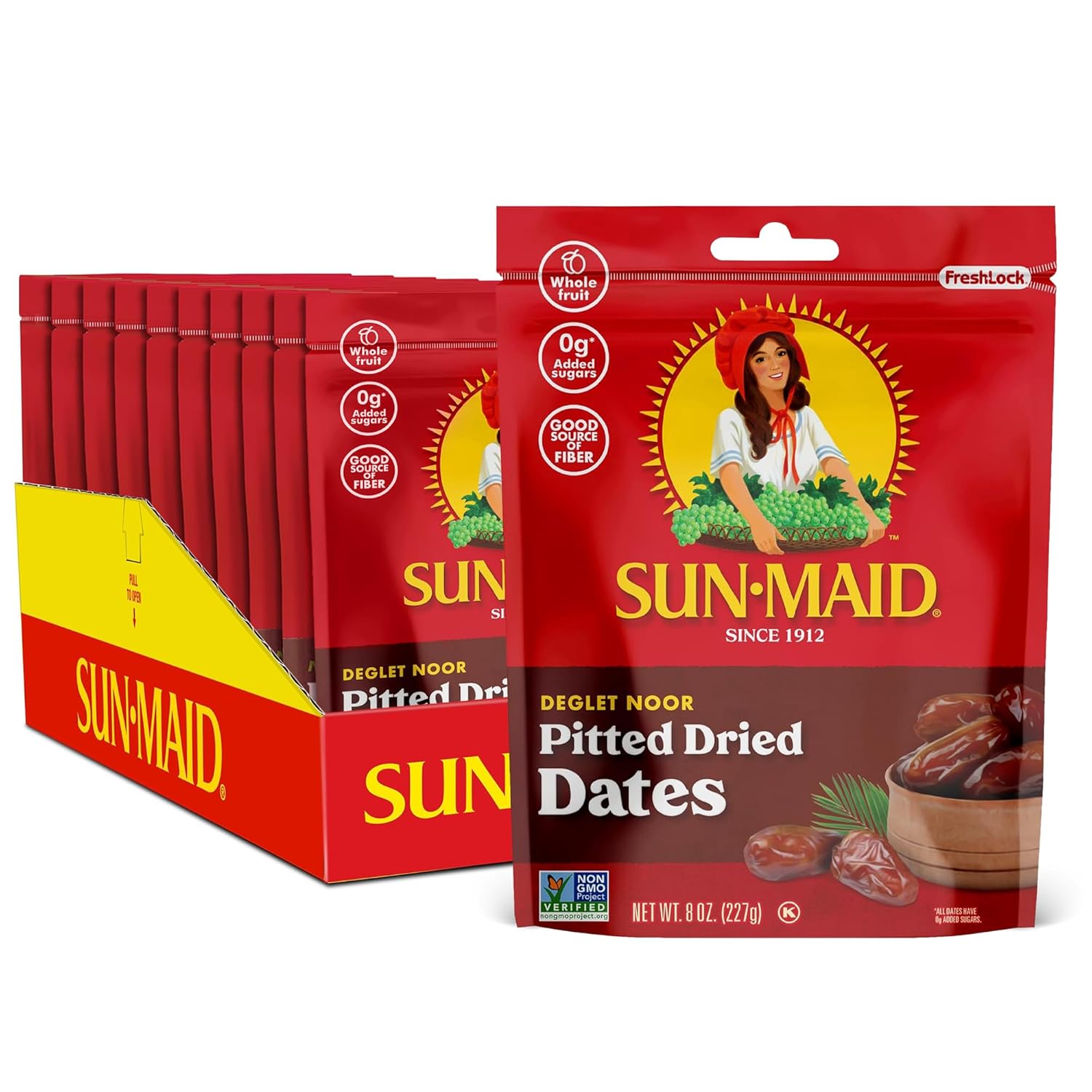 Pitted Deglet Noor Dates - Delicious Dried Fruit Snack Pack
