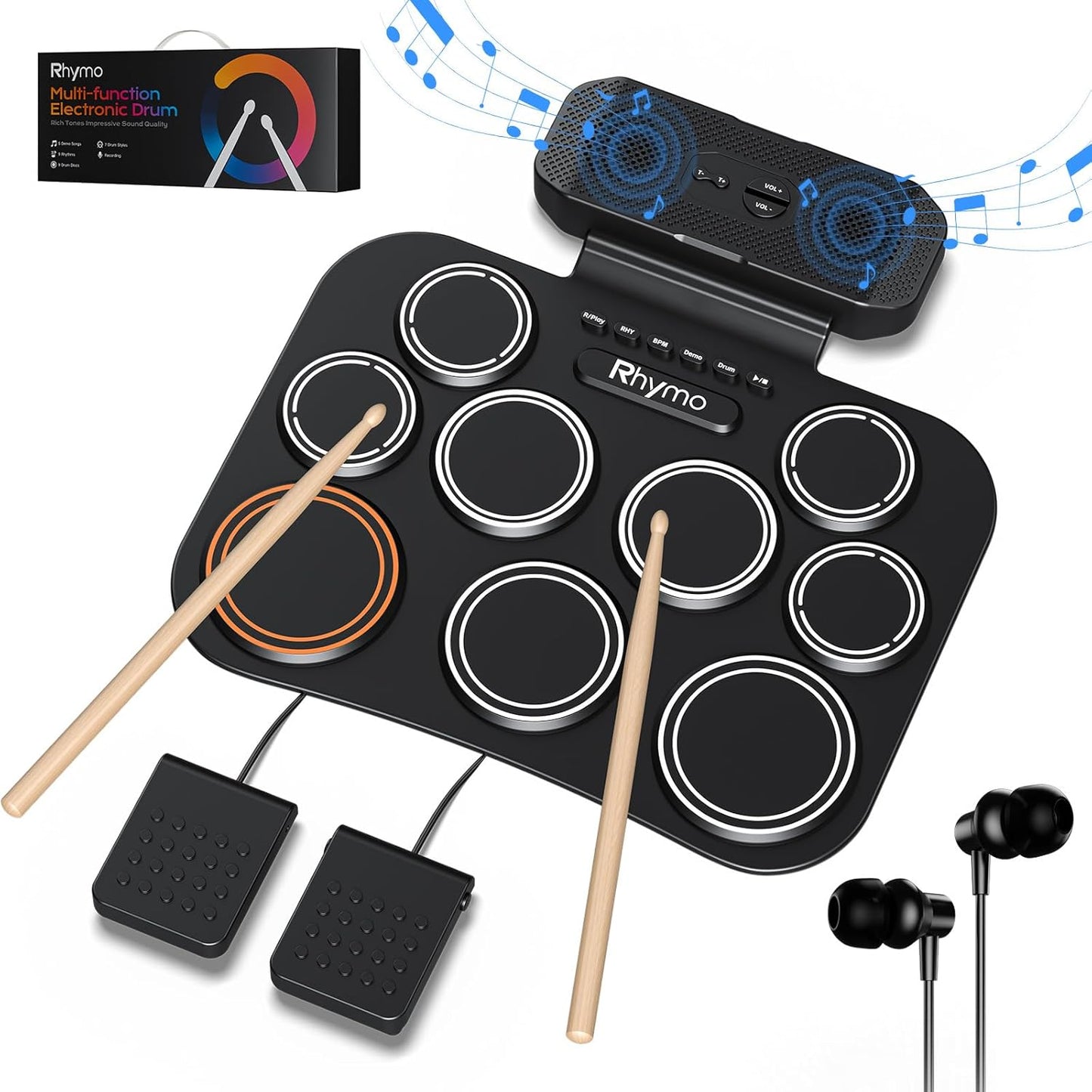 Ryhmo Electronic Drum Set for Kids - 9 Pads Portable Fun