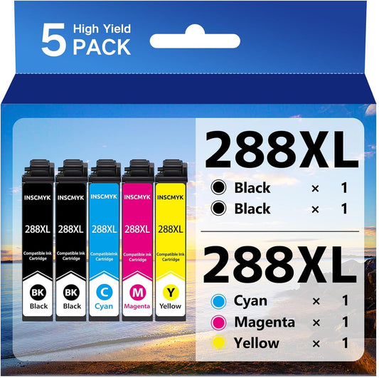 Vivid Prints: 5-Pack Remanufactured Epson 288XL Ink