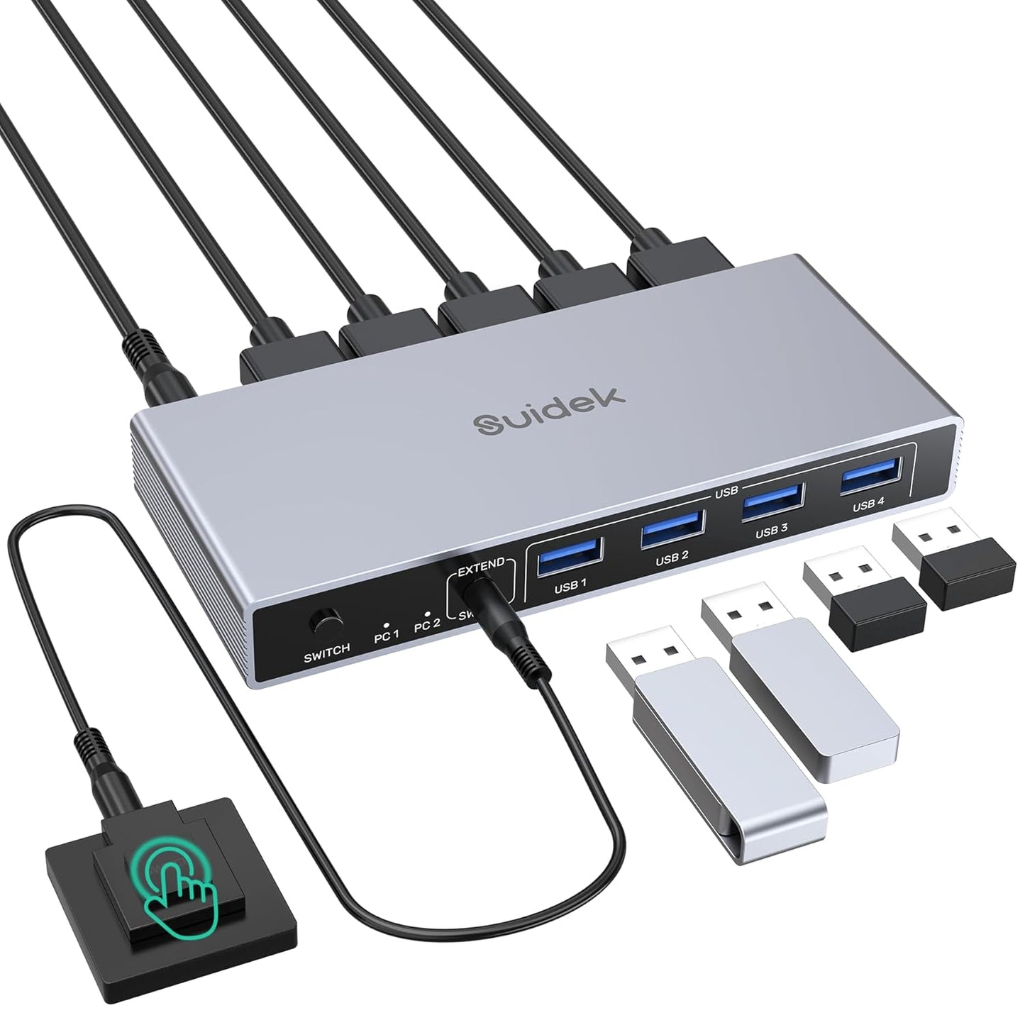 HDMI KVM Switch 1 Monitor 2 Computers for Seamless Control
