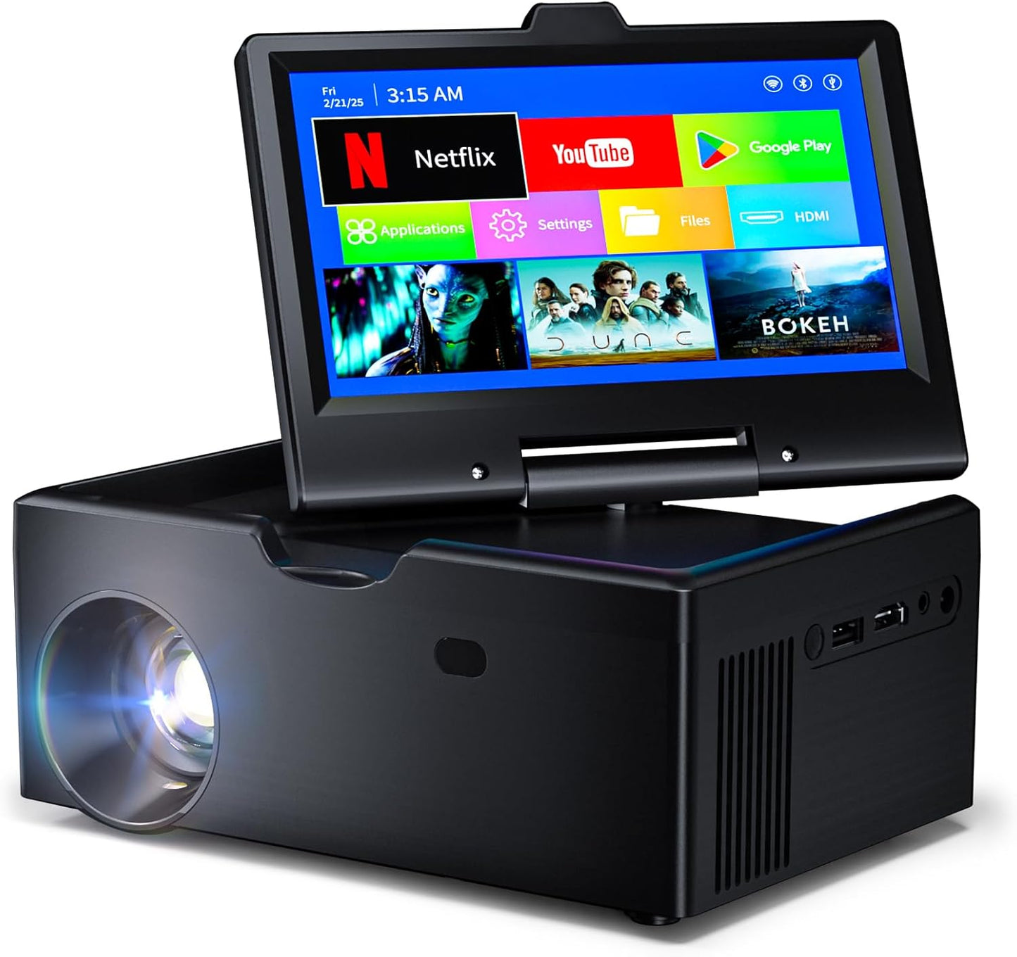 Projector with WiFi and Bluetooth for Home and Outdoor Use