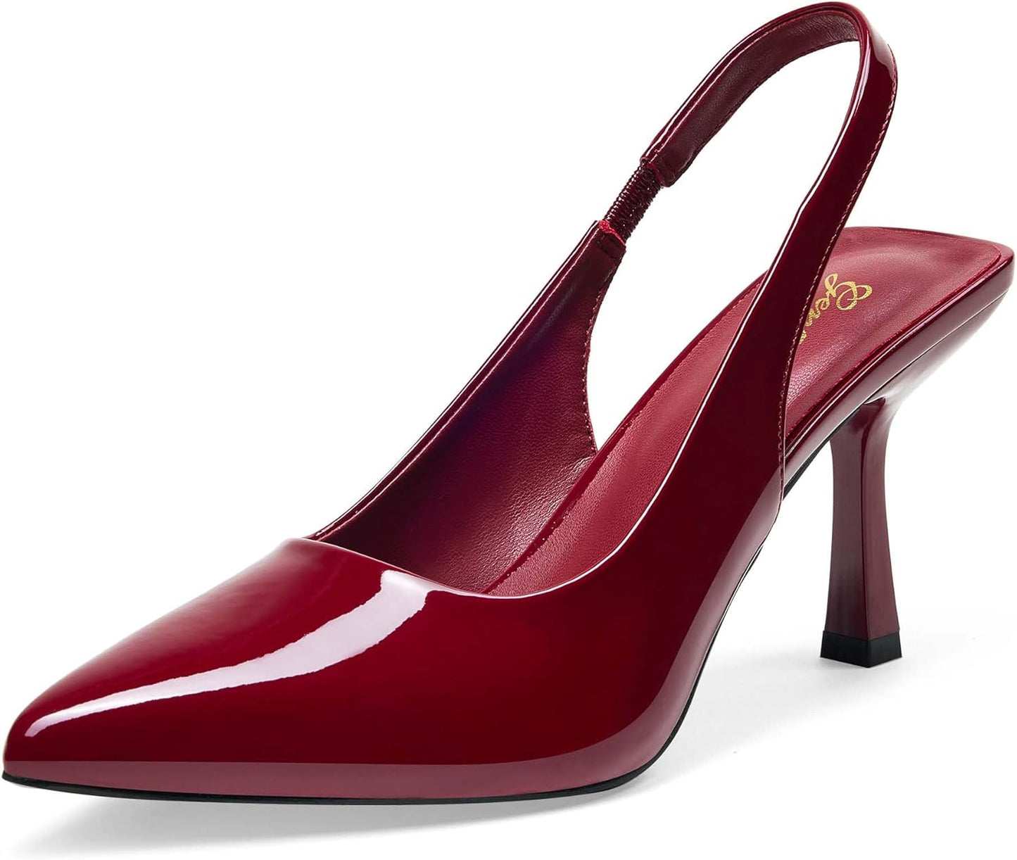 GENSHUO Women's Slingback Kitten Heel Stiletto Pumps for Elegance