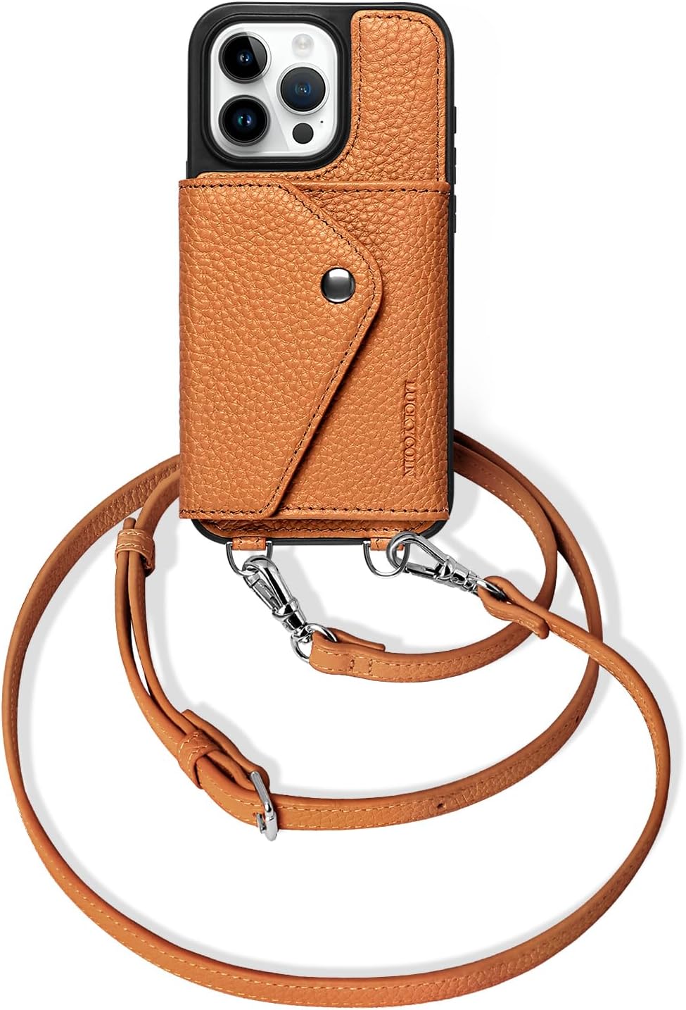 LUCKYCOIN iPhone 15 Pro Leather Wallet Case for Women Travel