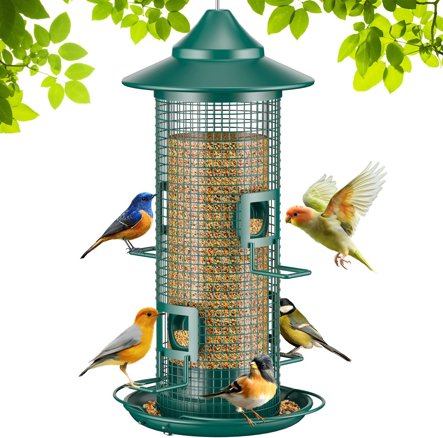 Metal Mesh Tube Bird Feeder for Outdoors - Squirrel Chew Proof