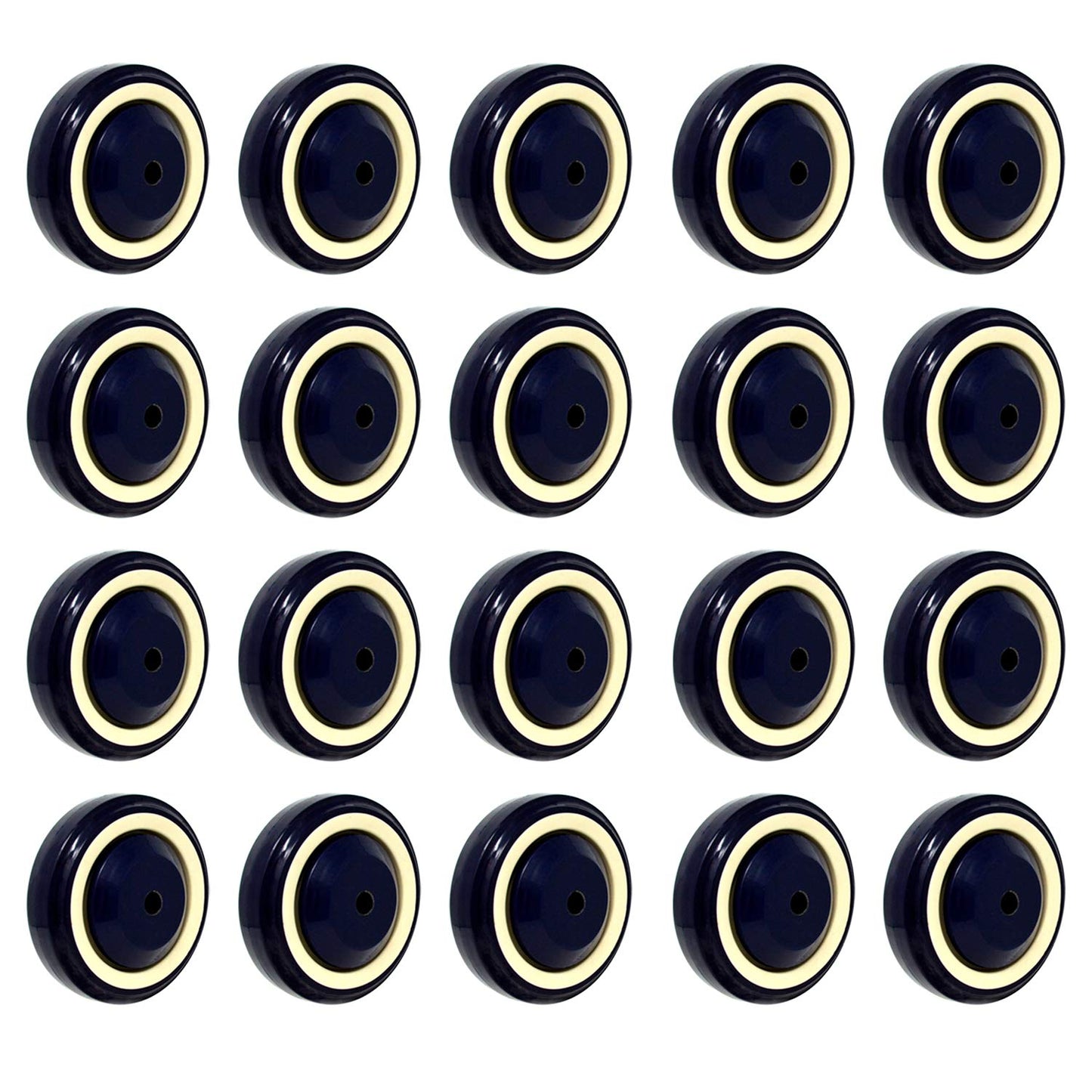 4 Inch Polyurethane Shopping Cart Wheels - 20 Pack Durable Design