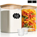 ComSaf 3.6 Qt Glass Food Storage Containers Set of 2 - Large Pantry
