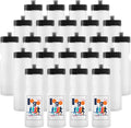 22 oz Reusable Sports Water Bottles 24 Pack - Durable BPA-Free