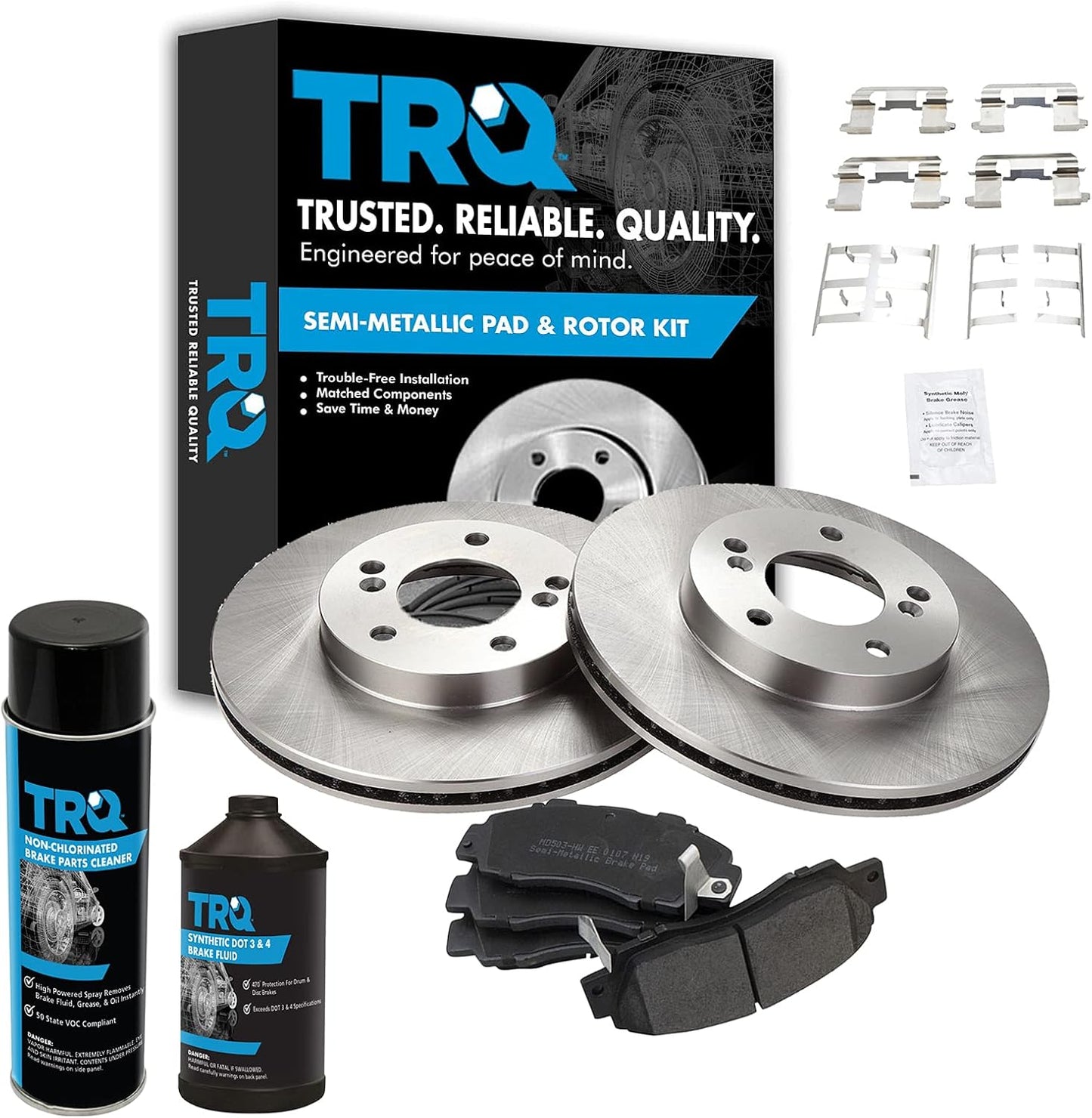 TRQ Front Brake Pad & Rotor Kit for Acura Integra & Honda CR-V