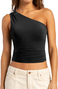 SUUKSESS Women Double Lined Ruched Crop Top - Soft, Not See-Through