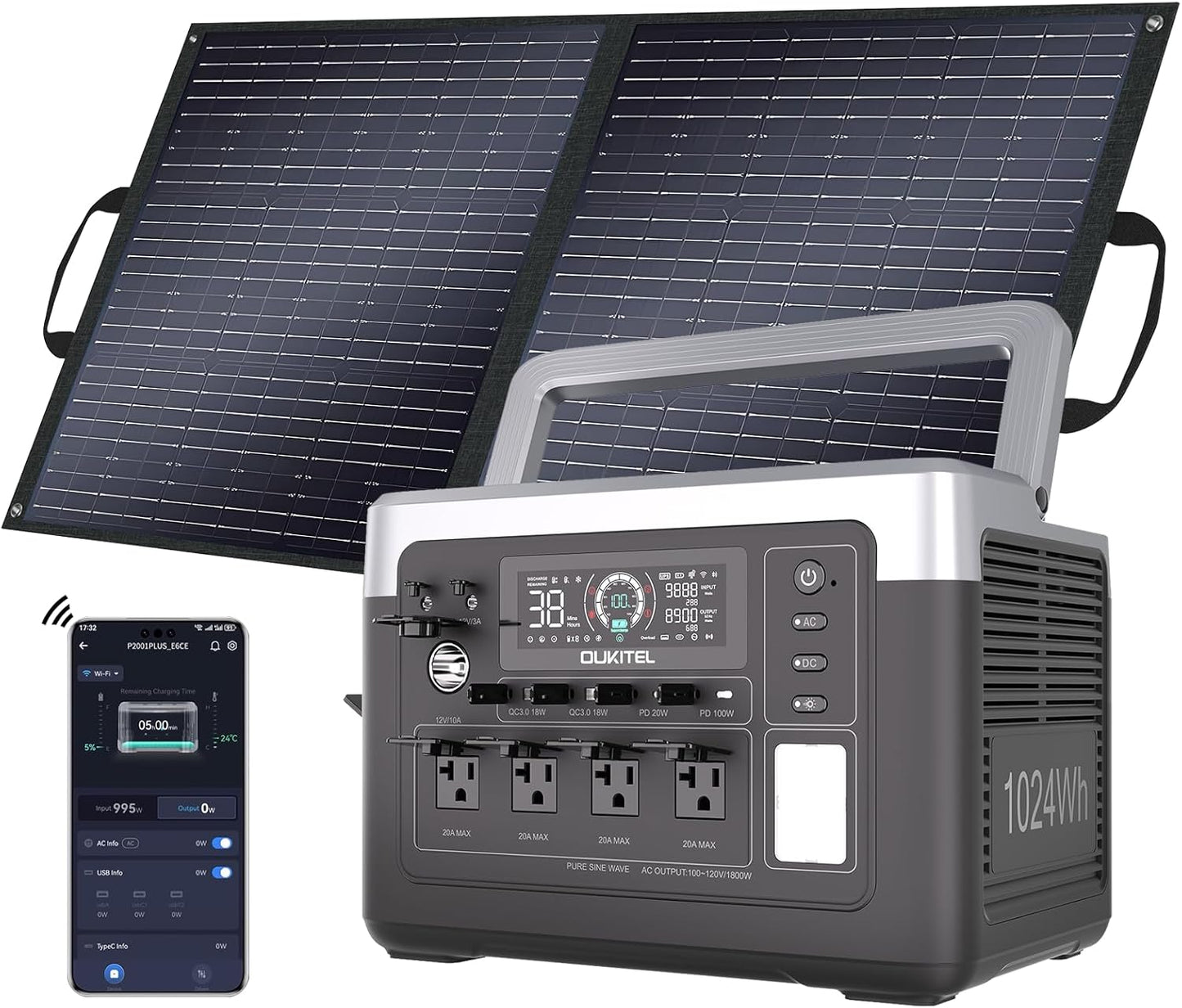 1800W Solar Power Station for Home & Camping