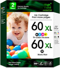 JANMORE 60XL Ink Cartridges Compatible for HP 60XL - High Yield Combo