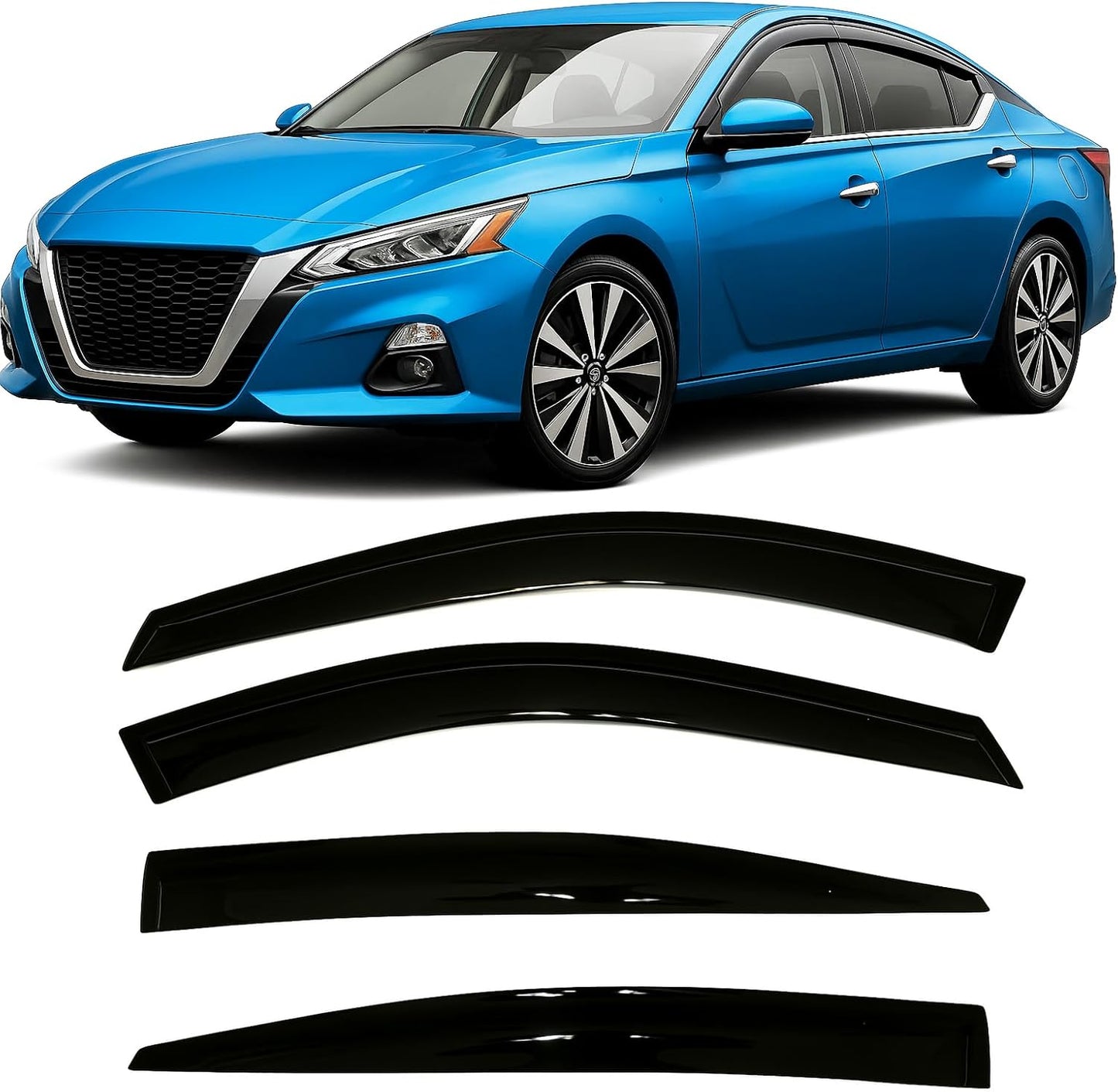 Tape-On Rain Guards for Nissan Altima 2019-2025 - Extra Thick Visors