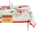 Poinsettia Christmas Square Cotton Tablecloth 54 in x 54 in - Elegant