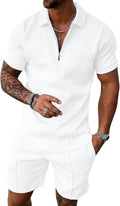 Mens Polo Shirt and Shorts Set - Summer 2-Piece Casual Tracksuit