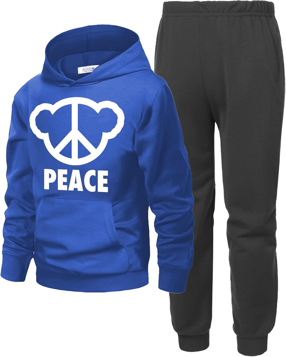 Arshiner 2 Piece Outfit Boys Pullover Hoodies Sweatshirt Set