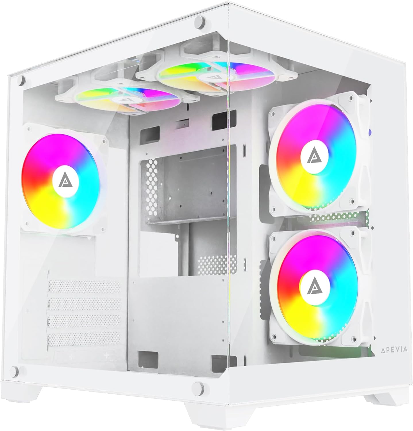 Apevia Prism-WH Gaming Cube Case: Ultimate RGB Control