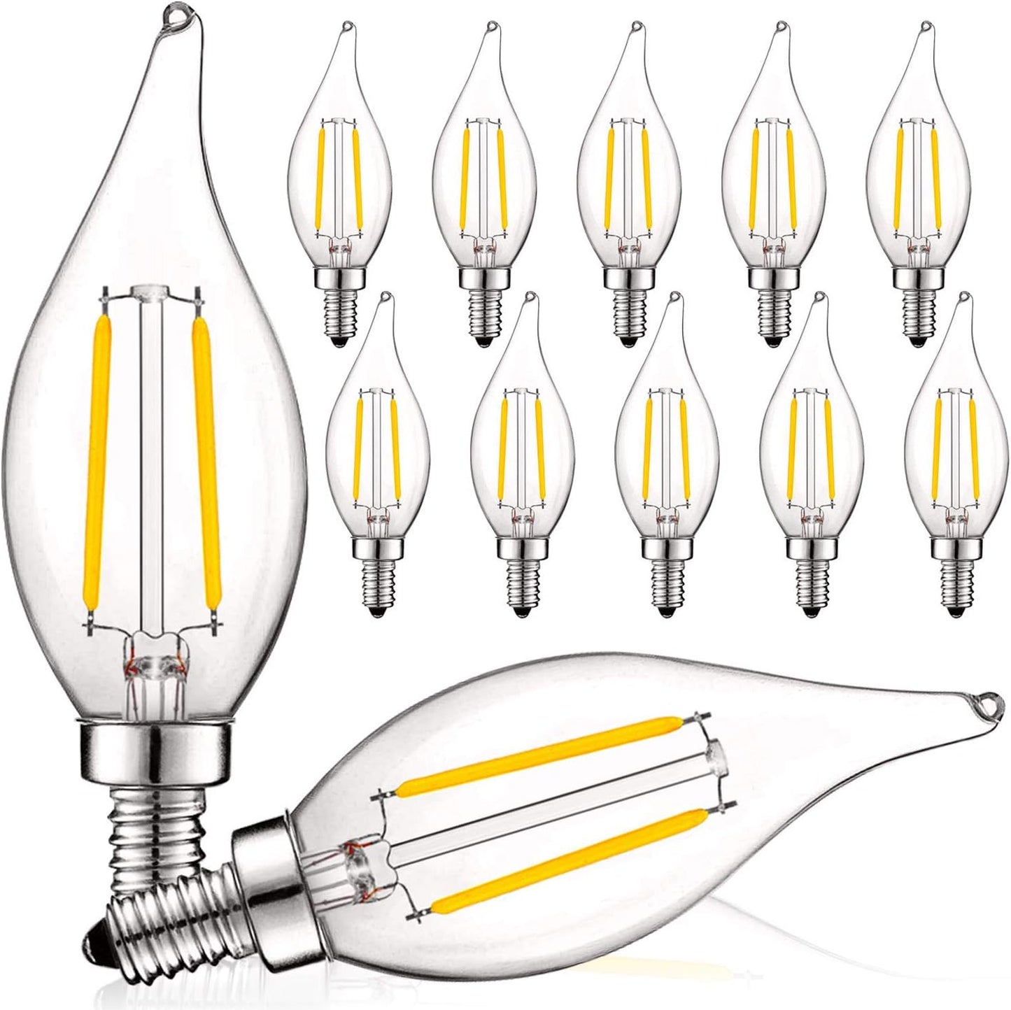 LUXRITE 4W Vintage Candelabra LED Bulbs for Elegant Lighting