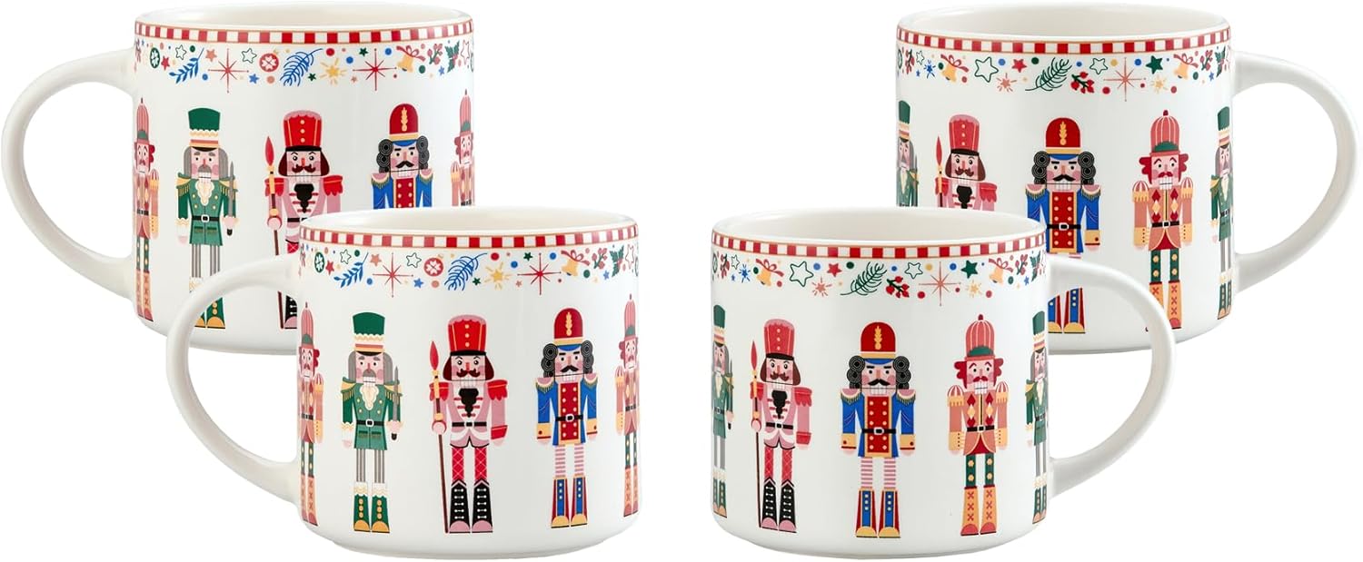 Bico Christmas Soldier Ceramic Mug Set for Holiday Drinks
