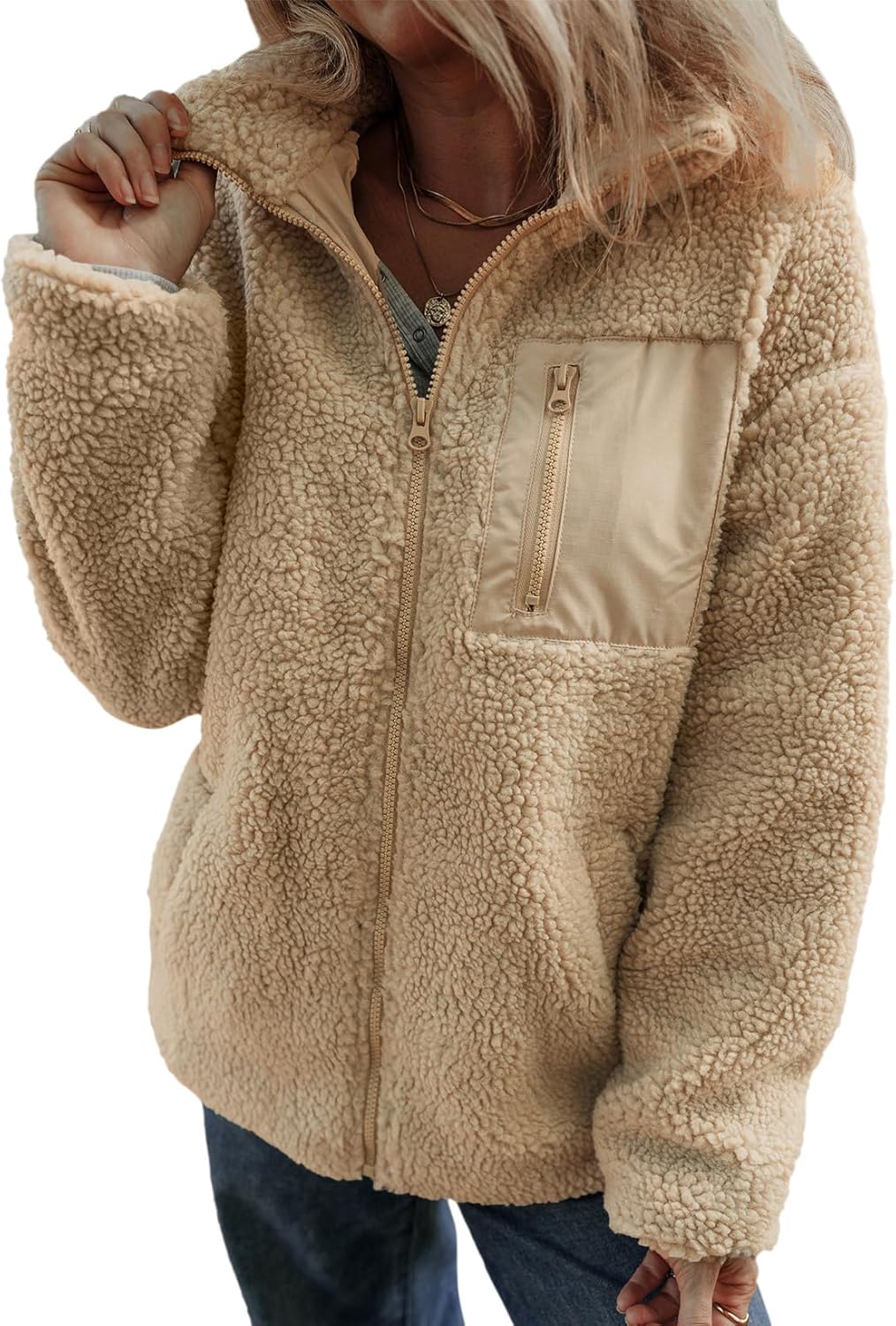 Trendy Womens Winter Full Zipper Fleece Jackets for Comfort
