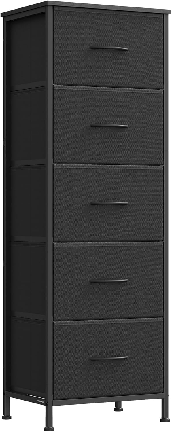 SONGMICS Dresser for Bedroom with 5 Non-Woven Fabric Drawers