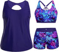 Plus Size 3 Piece Tankini Swimsuit for Women - Athletic Coverage