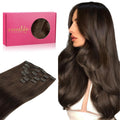 Clip in Hair Extensions Real Human Hair 16in 120g - Natural Volume