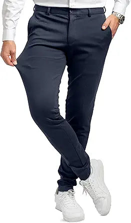 Comfortable Slim Fit Stretch Trousers for Men - Modern Style