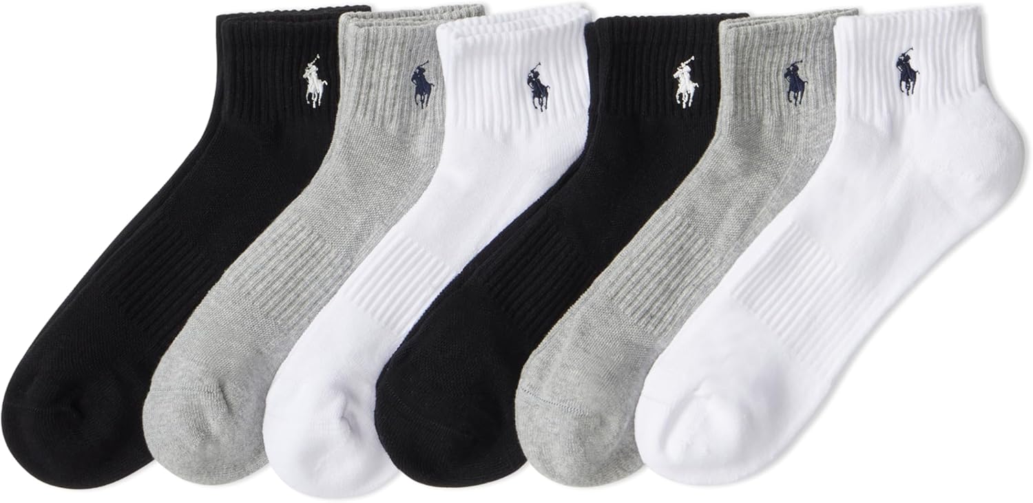 Polo Ralph Lauren Men's Athletic Performance Cotton Ankle Socks