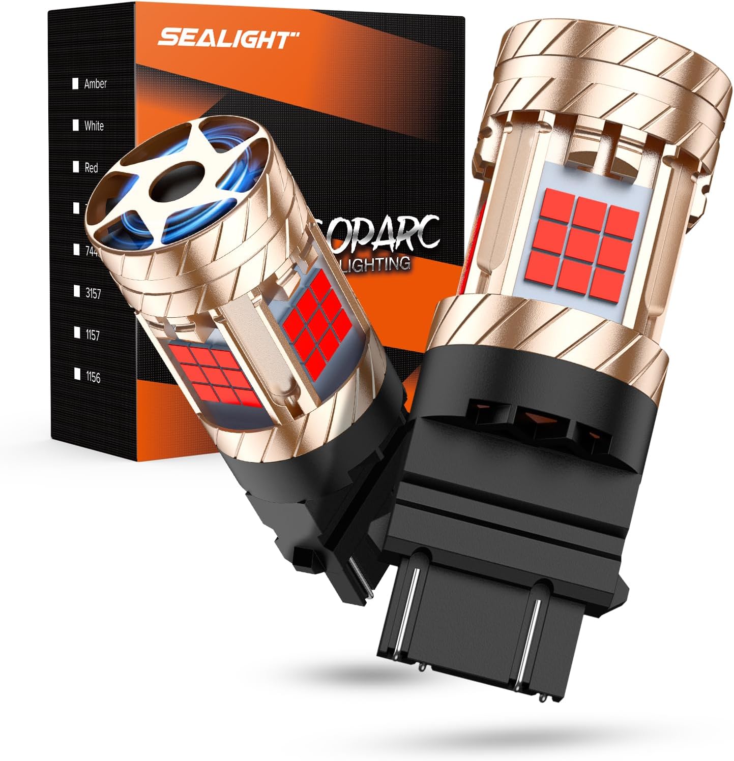 SEALIGHT 3157 LED Bulb Red for Enhanced Brake Light Visibility