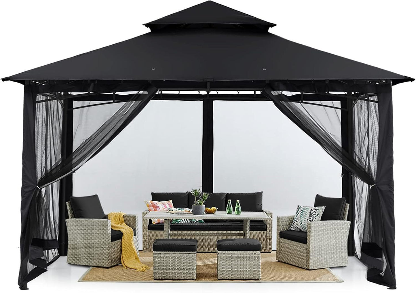 MASTERCANOPY Outdoor Garden Gazebo with Stable Steel Frame