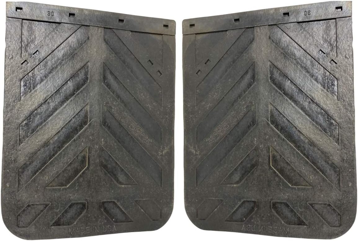 Black Semi Truck and Trailer Mud Flaps - Heavy Duty Rubber Set