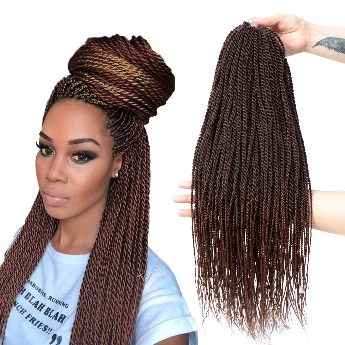 NAYOO Senegalese Twist Crochet Hair - 18 Inch Small Twist Braids