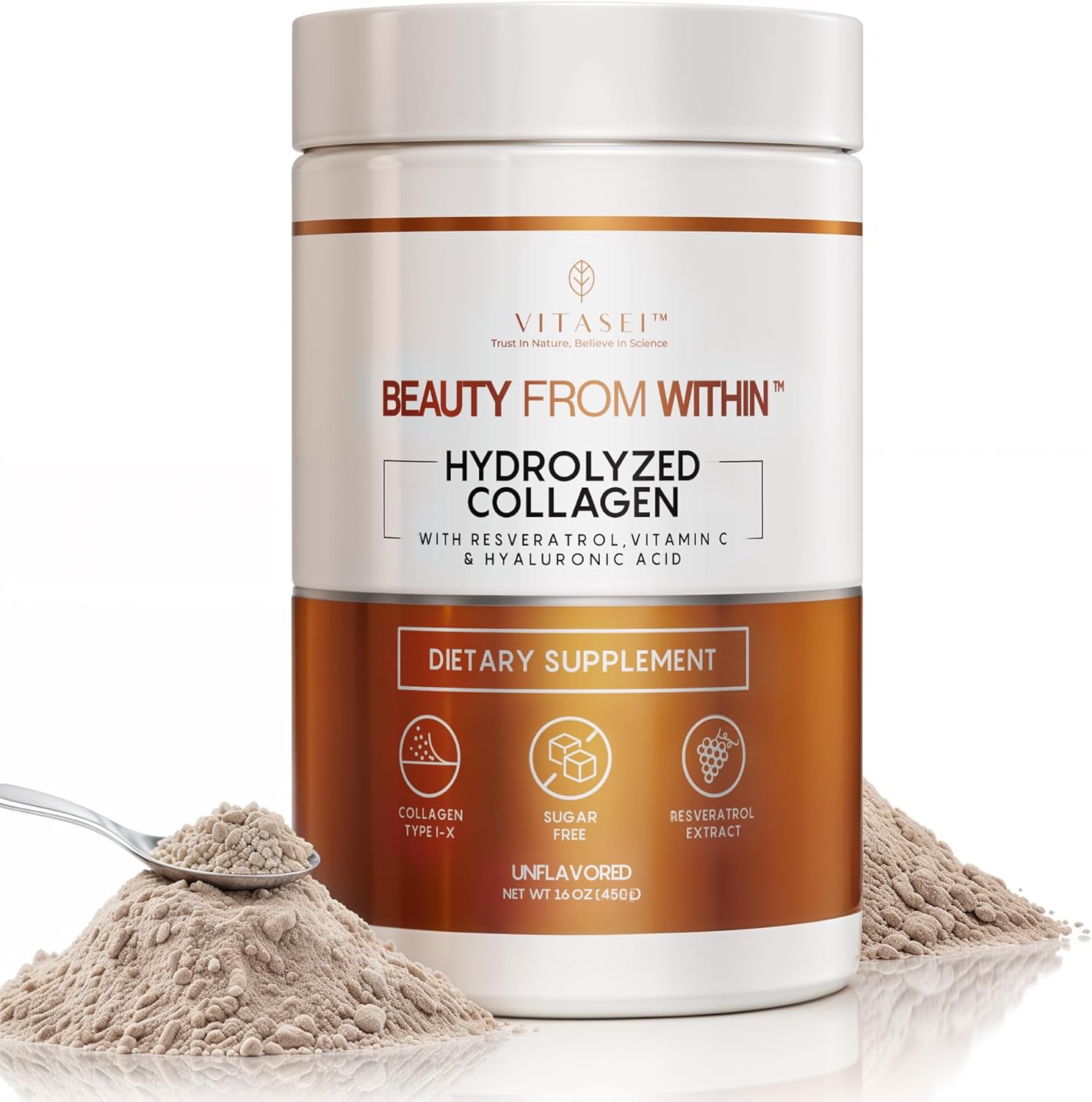 Hydrolyzed Collagen Peptides Powder for Hair, Skin, and Nails